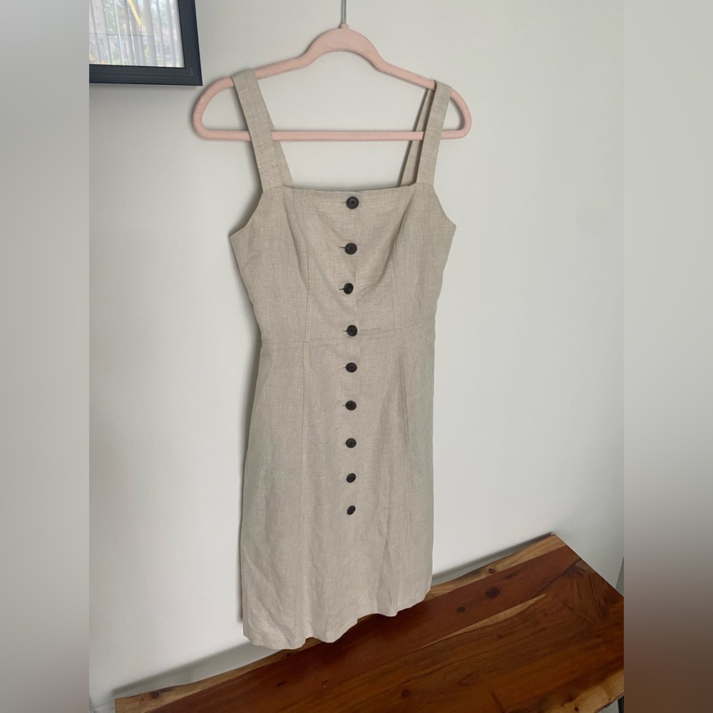 Linen button up dress